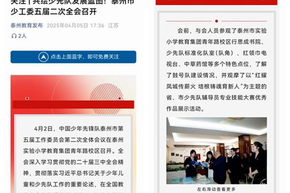《泰州教育发布》关注 | 共绘少先队发展蓝图！泰州市少工委五届二次全会召开